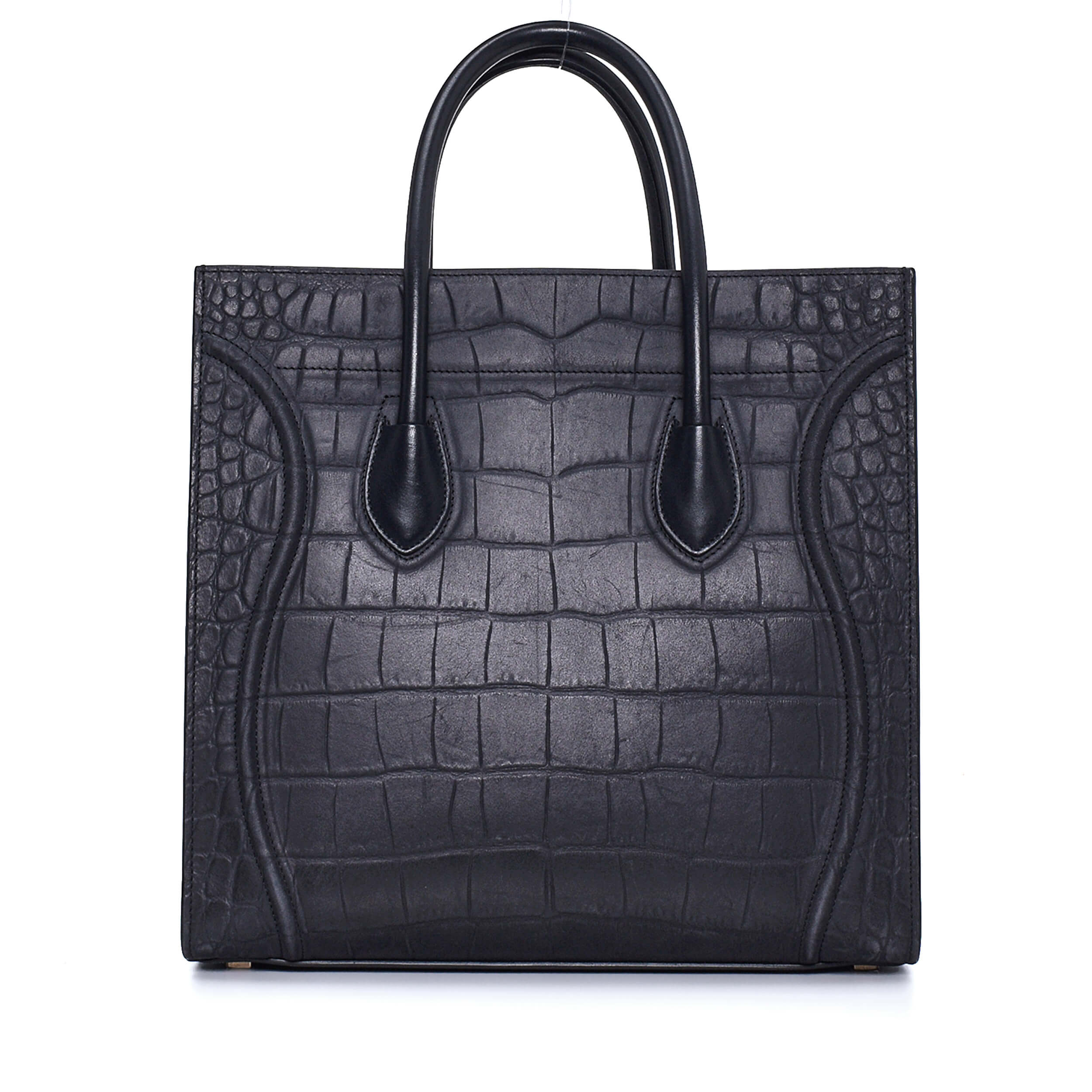 Celine - Navy Blue Croco Print Phantom Small Luggage Bag